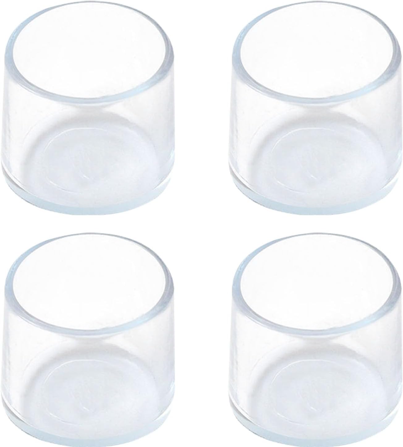 CHENJIN 30PCS 16mm Round Furniture Foot Protector Transparent Silicone Floor Pad Inner Diameter 0.63 Inch for Furniture Legs Dining Chairs Metal Chairs Bar Stools