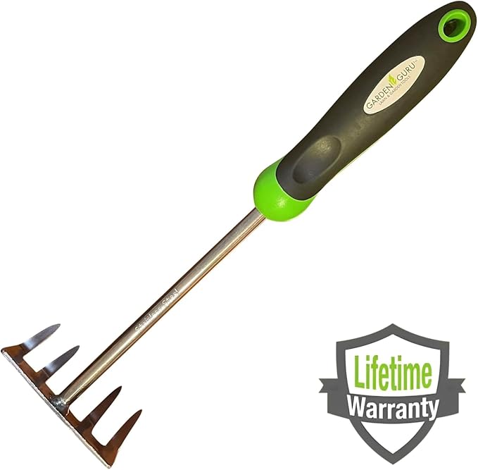 Rastrillo manual Cultivador Garden Guru acero inoxidable miniatura 5