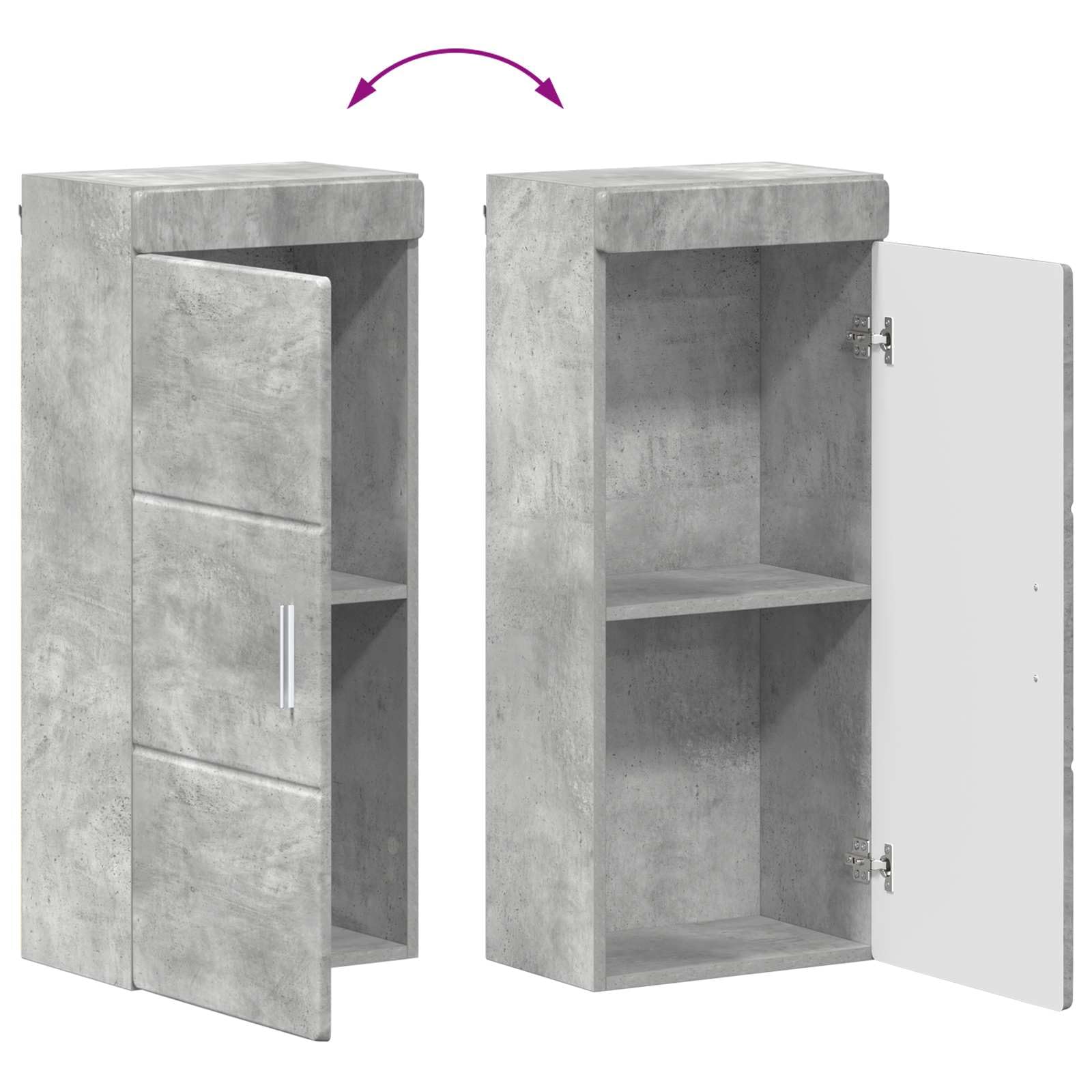 vidaXL Armoire Murale de Salle de Bain Tulum Gris béton