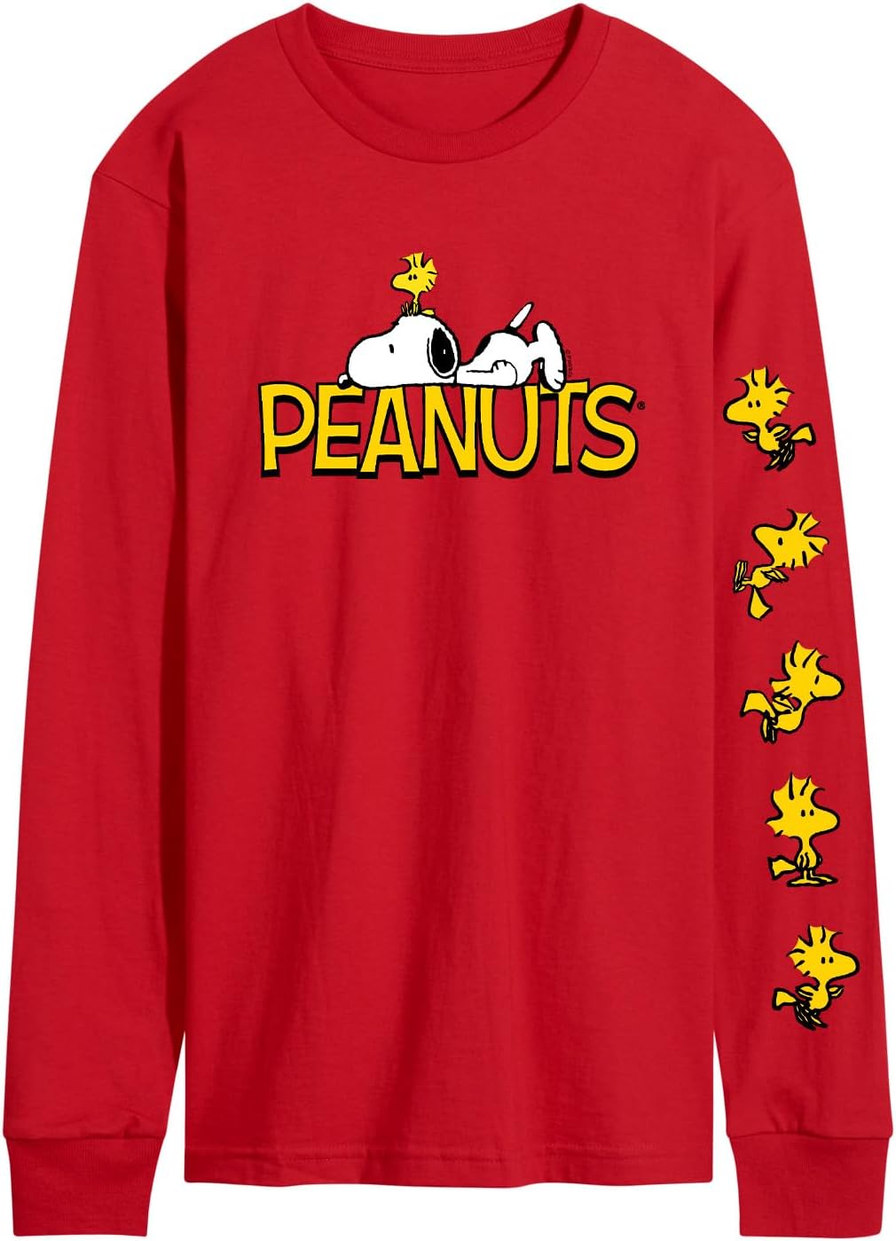 Peanuts - Logo Snoopy and Woodstock - Men's Long Sleeve Graphic T-Shirt