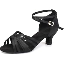 Women Latin Dance Shoes Open Toe Performance Professional Salsa Bachata Ballroom Dance Shoes,Model WZSP811-5cm Heel