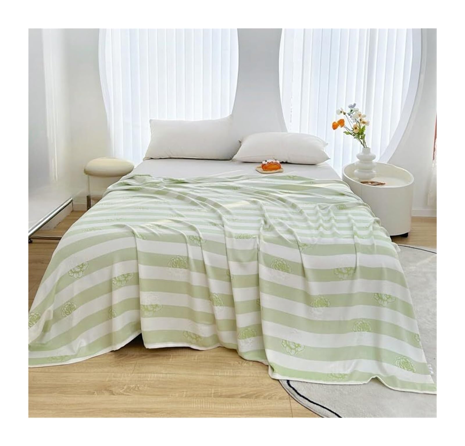 EBzvblxm Cooling Blanket for Summer, Cooling Blanket Bamboo Fiber Multicolor Multiple Sizes(Green,200x230 cm)