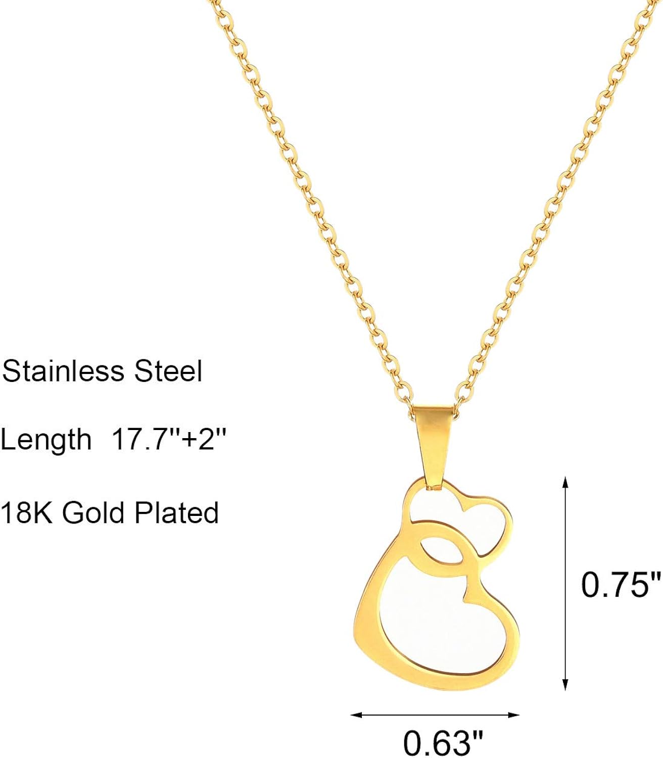 Dainty Heart Pendant Necklace for Women 