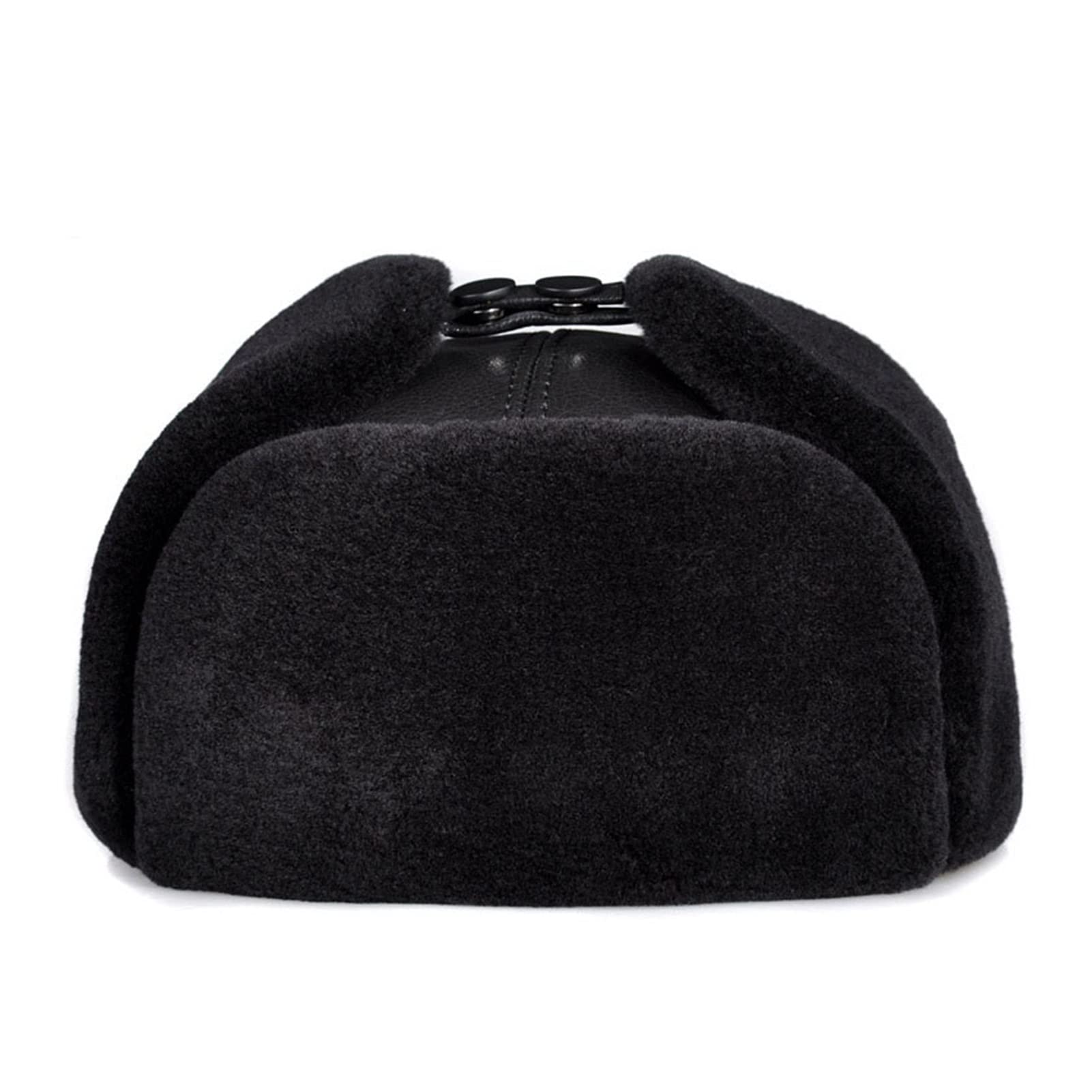 Oryginalne skórzane kapelusze bombowskie męskie z Earlflap rosyjski zima faux fu-r earmuffs caps brązowe czarne kolory