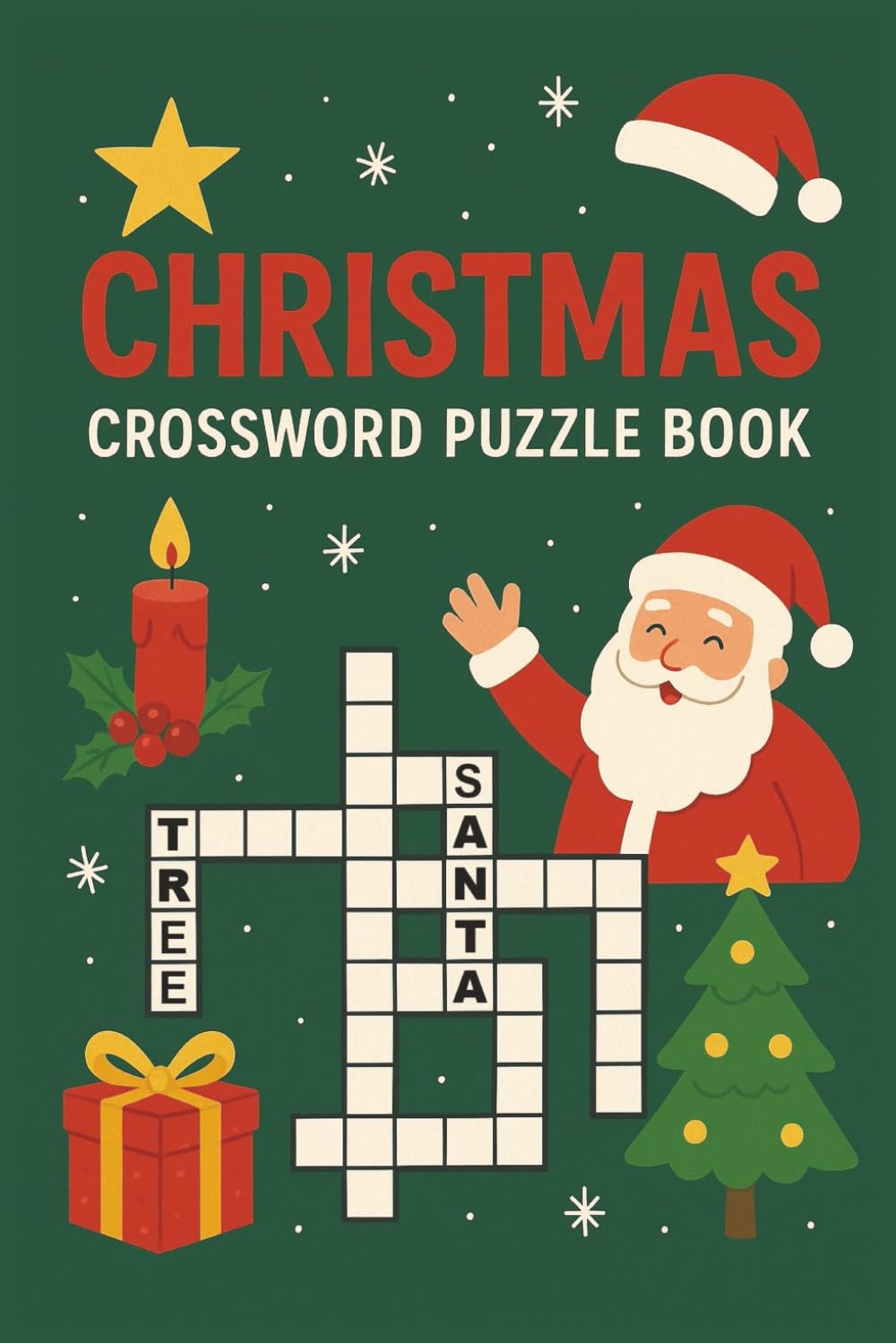 Christmas Crossword Puzzle Book: With Easy to Read Print | 6x9 inches, 122 pages | Gift for Vacations, Holidays, and Relaxing Times