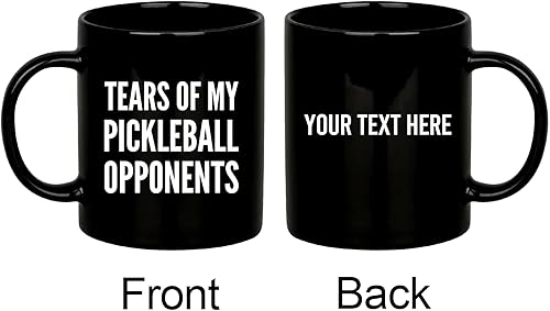 Miniatura 2 de Tears of My Pickleball Opponents - Regalos personalizados para jugadores deportivos divertidos, taza de cerámica novedosa, taza negra de 11 onzas y