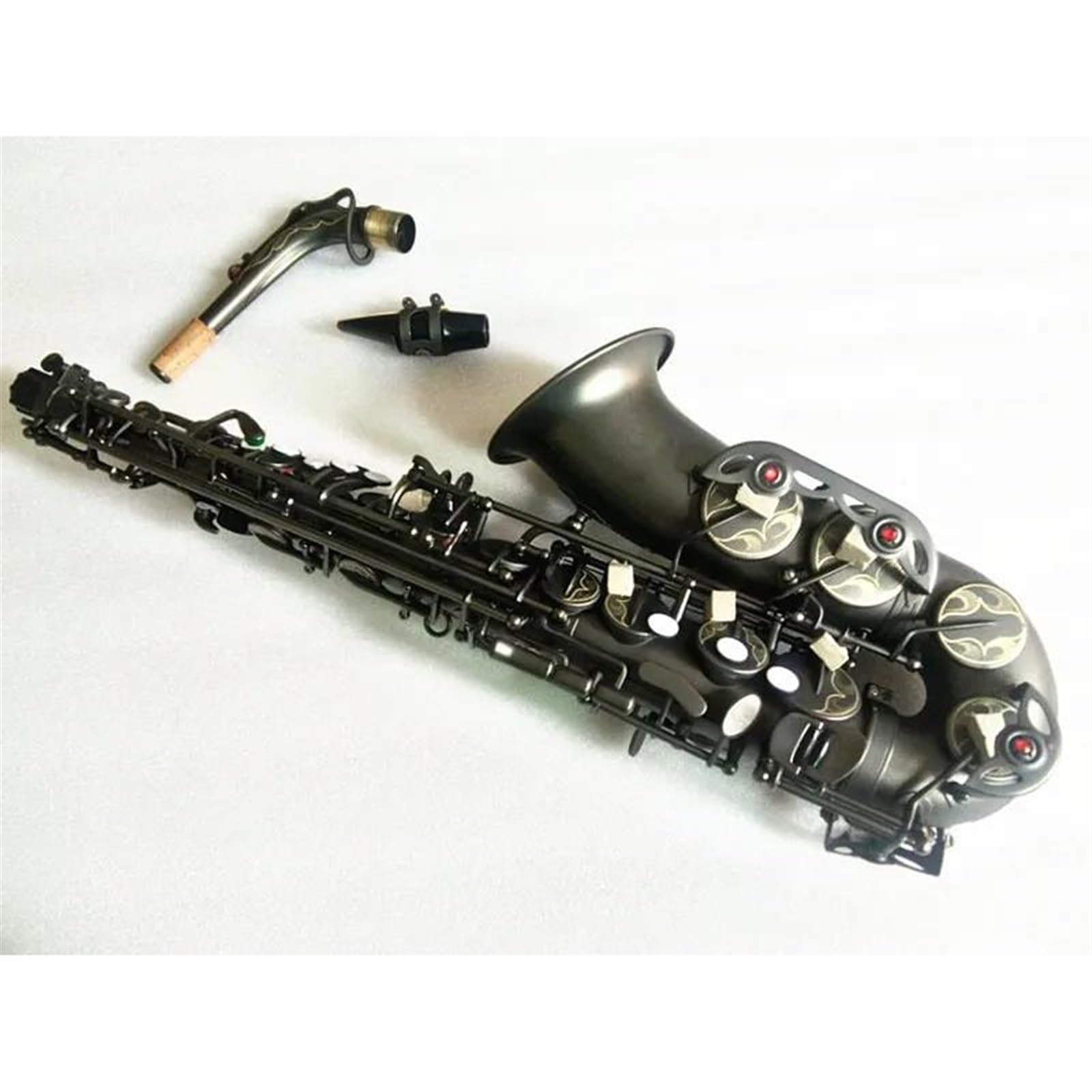 Saksofon Altowy E-flat Matowy Czarny Ustnik Do Saksofonu Altowego Reed Neck Akcesoria Do Instrumentów Muzycznych profesjonalny Saksofon