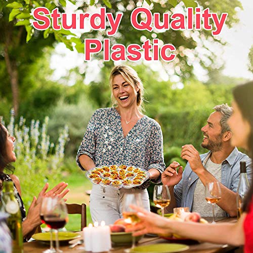 [5Pk] Devil Egg Trays With Lid For Party | Deviled Egg Containers/Platter/Holder/Carrier With Lid | Party, Transport, Stack | Holds 15-20 Eggs | Disposable Reusable | Upper Midland Products #TOP3