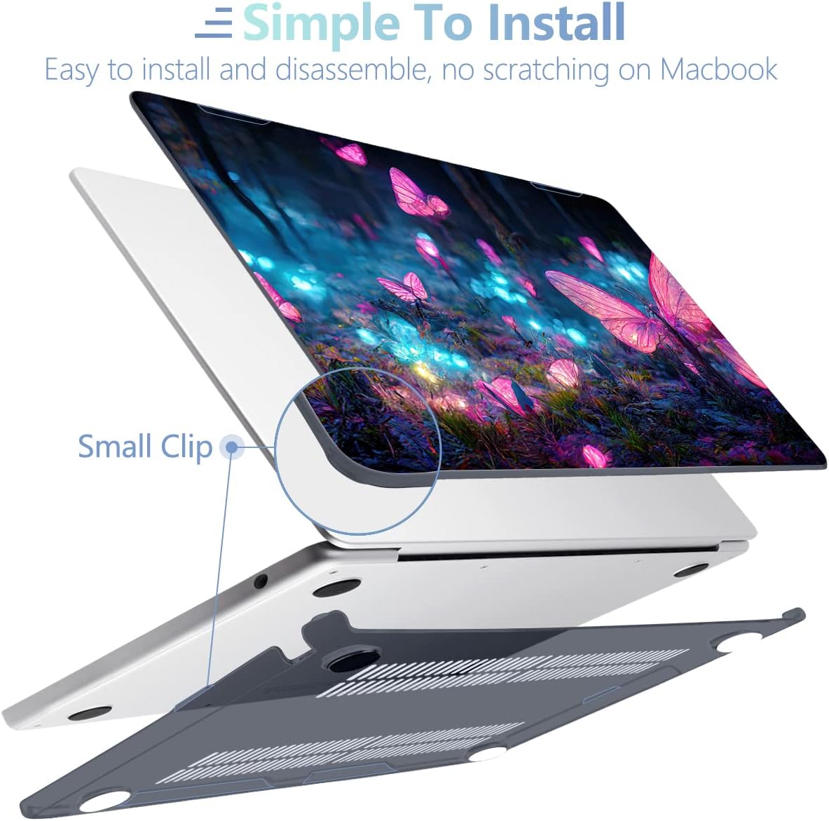 MEEgoodo Case for MacBook Air M4/M3/M2 13.6 inch 2025 2024 2022, Fit Model A3240 A3113 A2681, Compatible with MacBook Air 13 inch, Laptop Hard Shell Case with Keyboard Cover, Fantasy Forest - Image 5