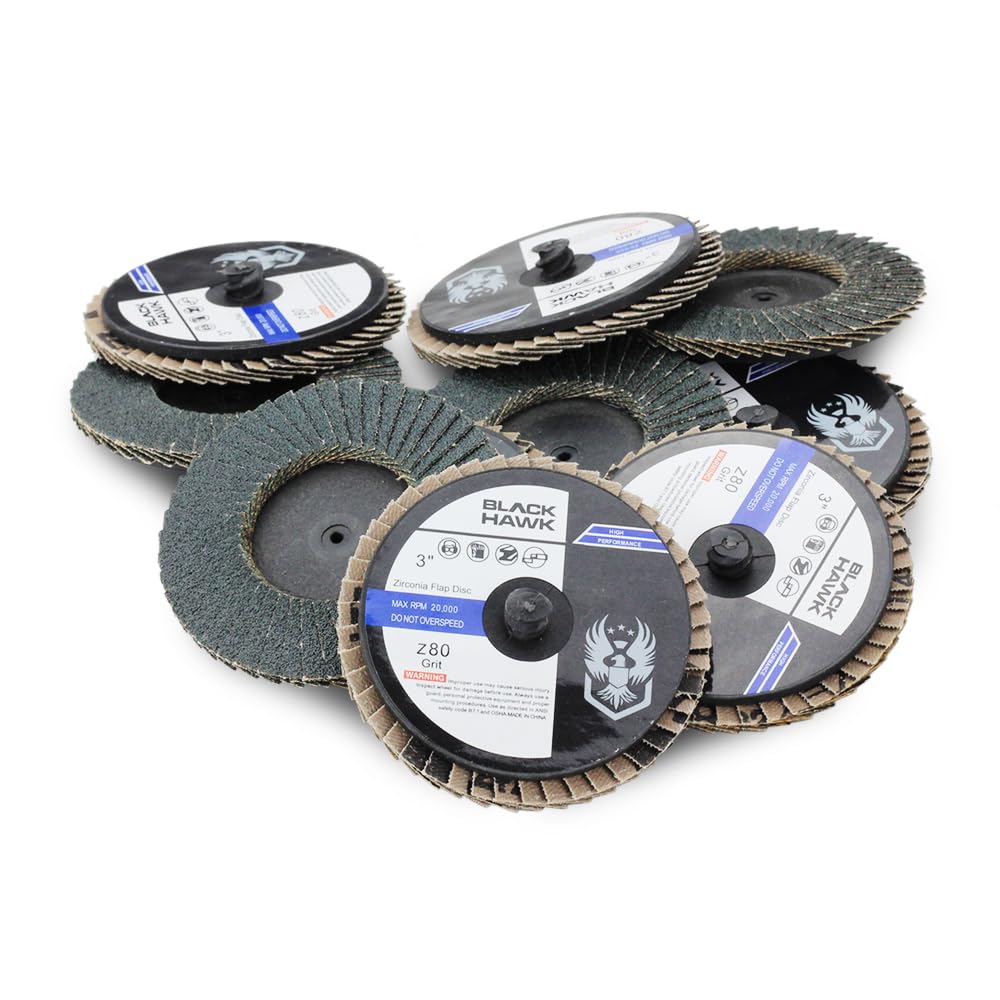 BHA Mini Flap Discs Quick Change Zirconia Grinding and Sanding Wheels, 3", 60 Grit - 10 Pack