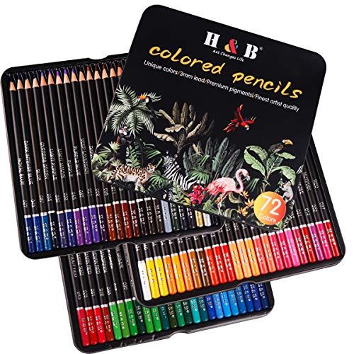 72 Colored Pencils Set Drawing Pencils Sketch Art Supplies Professional Artist Pencils Set for Sketching, Graphite?Shading & Coloring in Tin Box