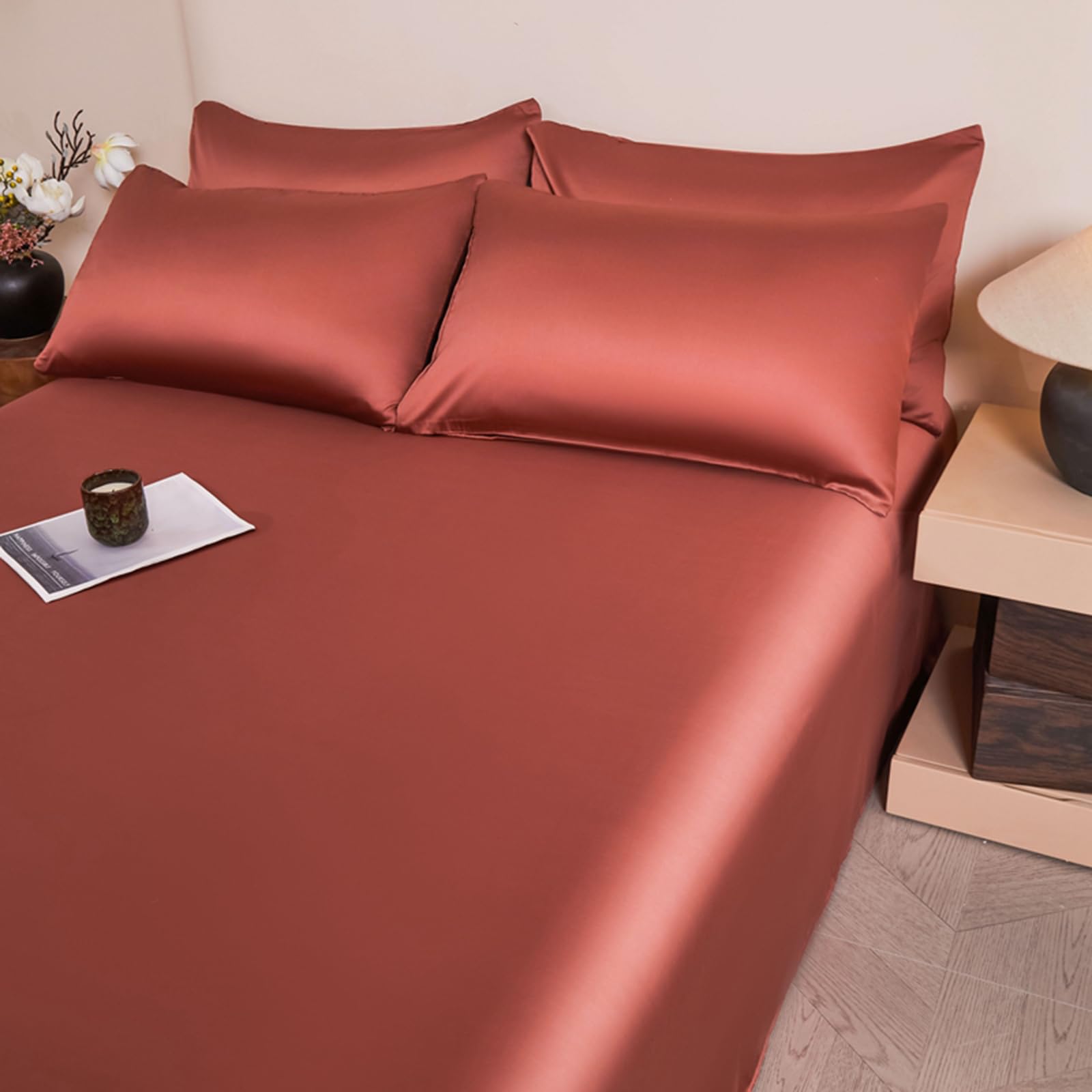 Bettlaken ohne Gummizug 200x230cm Bettlaken für Doppelbetten | Einfarbig,Sommerlaken,Hellblau,mit 2 x Kissenbezug von 50x75 cm,weiches und atmungsaktives