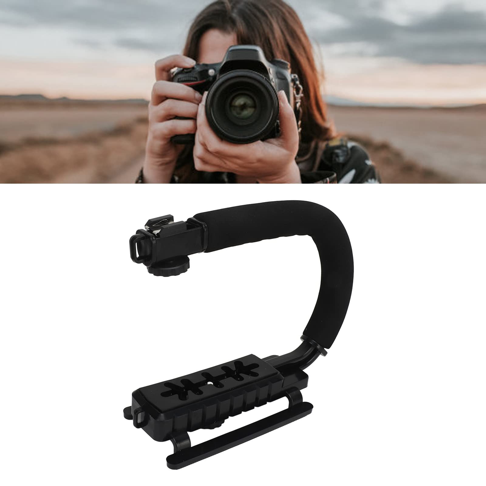 Uchwyt stabilizujący MOUMOUTEN do akcji wideo - ręczny stabilizator UType do lustrzanek cyfrowych i kamer Wygodny chwyt i amortyzacja