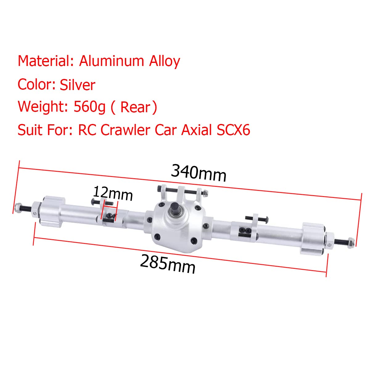 Aluminum Alloy Spare Tire Mount Bracket For Axial 1/6 SCX6 Jeep Wrangler — 10pc Set (Black) - View #9