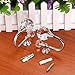 BTSKY 2 Pieces Clear Crystal Wall Mounted Curtain Holdbacks Tassel Curtain Tieback Hook Multi Use Wall Hook Coat Hanger Silver