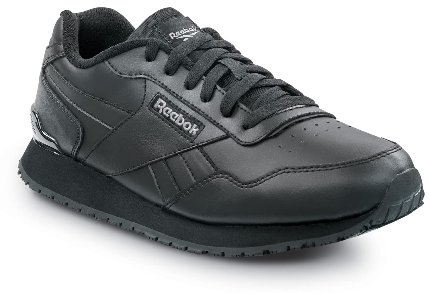 Reebok Work Harman, Women's, Black, Retro Jogger Style, Slip-Resistant, EH, Soft Toe Work Shoe (5.5 M)