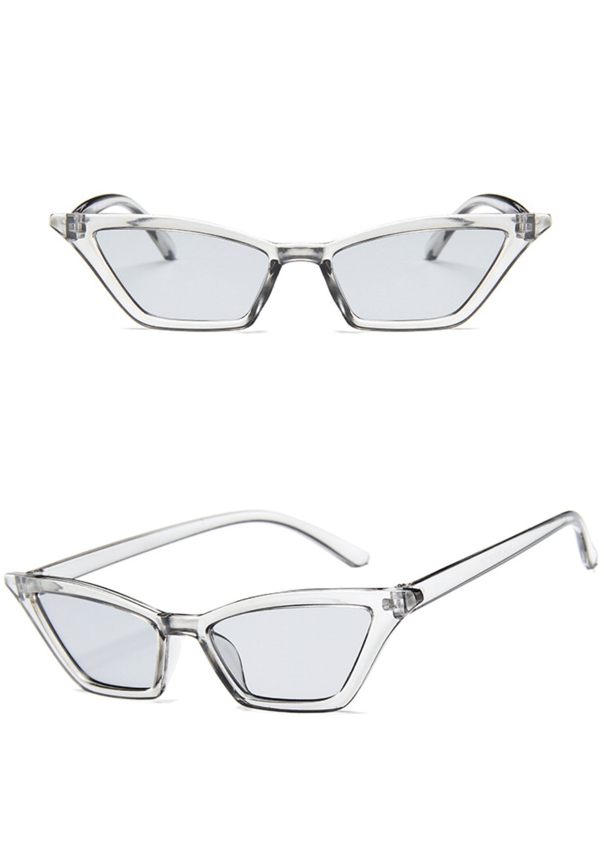 Small Cat Eye Sunglasses for Men and Women Skinny Retro Frame Y2K Shades Trendy Fun Fashion Glasses