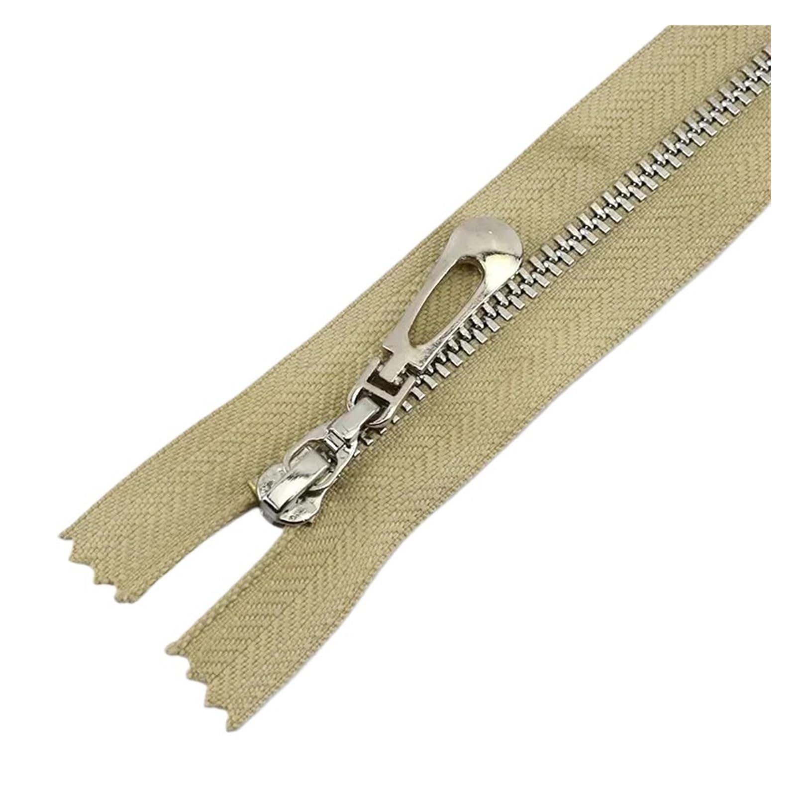 5 Sztuk 3#40/50cm Metalowy Zamek Błyskawiczny Zamki Dekoracje Zip Do Szycia Torebek DIY Dodatki Odzieżowe(B89-KhakiSilver,Open40cm)