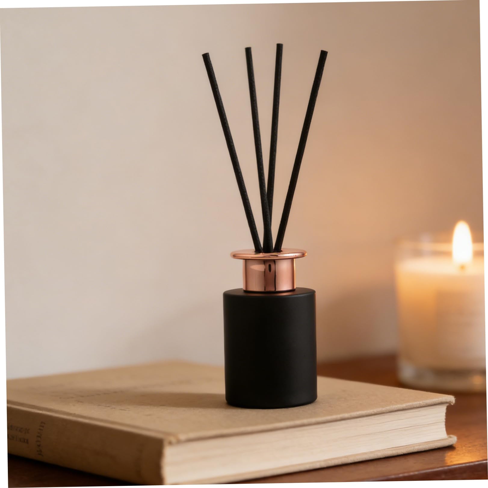 PRETYZOOM 4 Pezzi Diffusore Aromi Vetro 120ml Tappo a Fungo Nero, Ricaricabile e Preserva Autenticità Profumo, per Casa e Creazioni Fai-da-Te