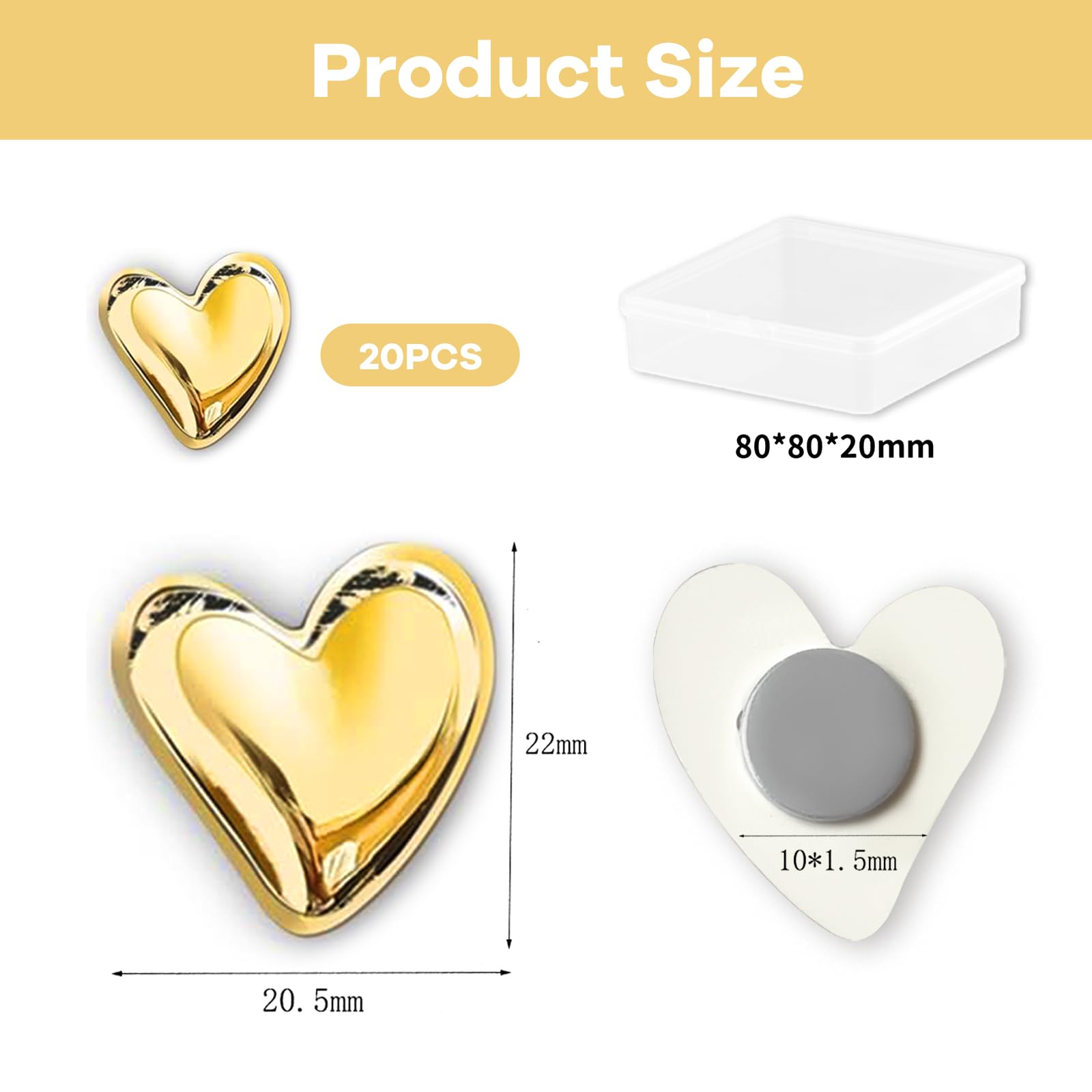 Aimants Frigo Cdiscount Yeomju Lot De 24 Aimants Dorés Pour Réfrigérateur En Forme De Cœur - Aimants Décoratifs Argentés Pour Tableau Blanc, Armoire, Casier, Aimant Esthétique Et Amusant Aimants Pour Frigidaire