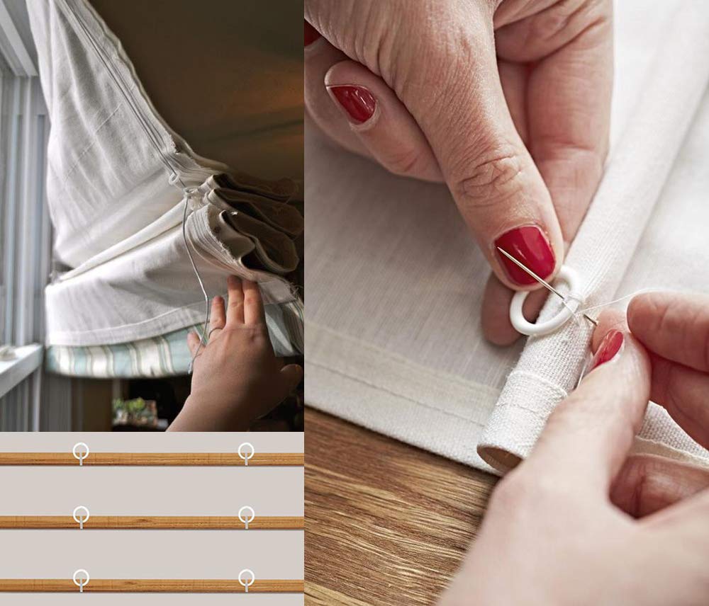 100 Anelli Per Tende Trasparenti - Ø16/10mm, Per Tende Romane, Doccia O Armadi, Materiale PP Resistente - Foto 9