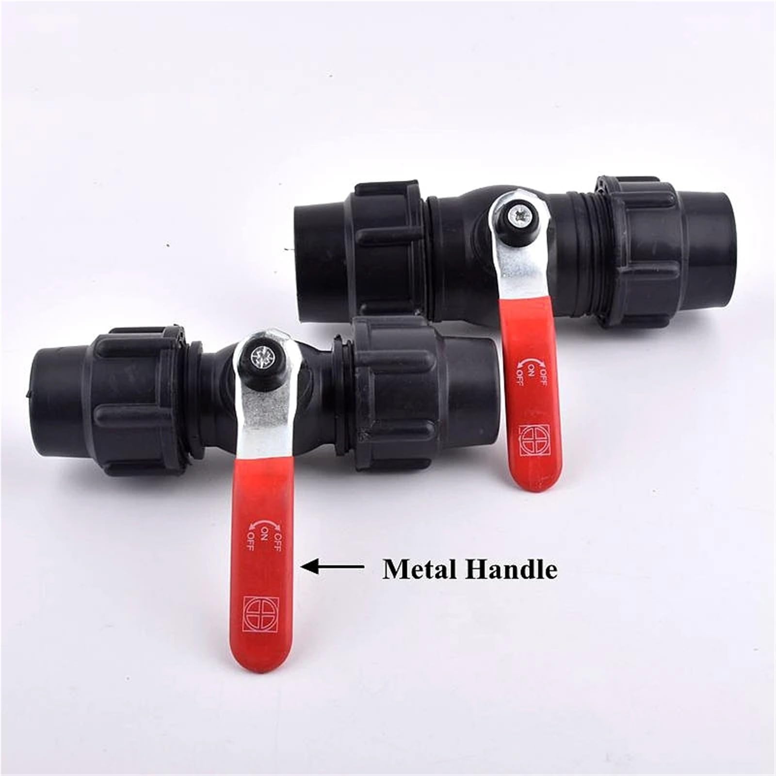 Valvola a sfera in PE ID 20-63 mm, connettore rapido diretto per irrigazione da giardino, sistema di irrigazione per tubi dell'acqua di controllo (chiave ID 25 mm)