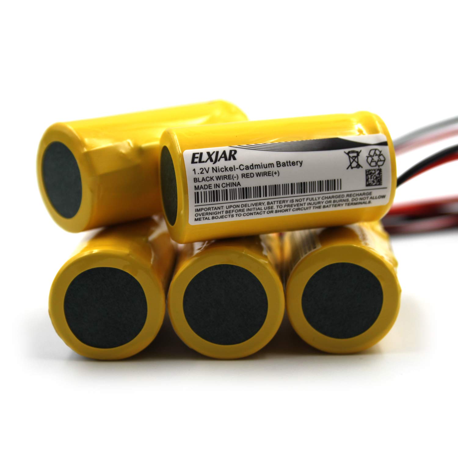 elxjar(5-Pack) 1.2V 1200mAh ELB-1P201N1 Ni-CD Battery Pack Replacement for Exit Sign Emergency Light Lithonia ELB0300 ELB-0300 ELB1P201N1 OSI OSA045 OSA-045 NIC0027 Bel-128 Bel128