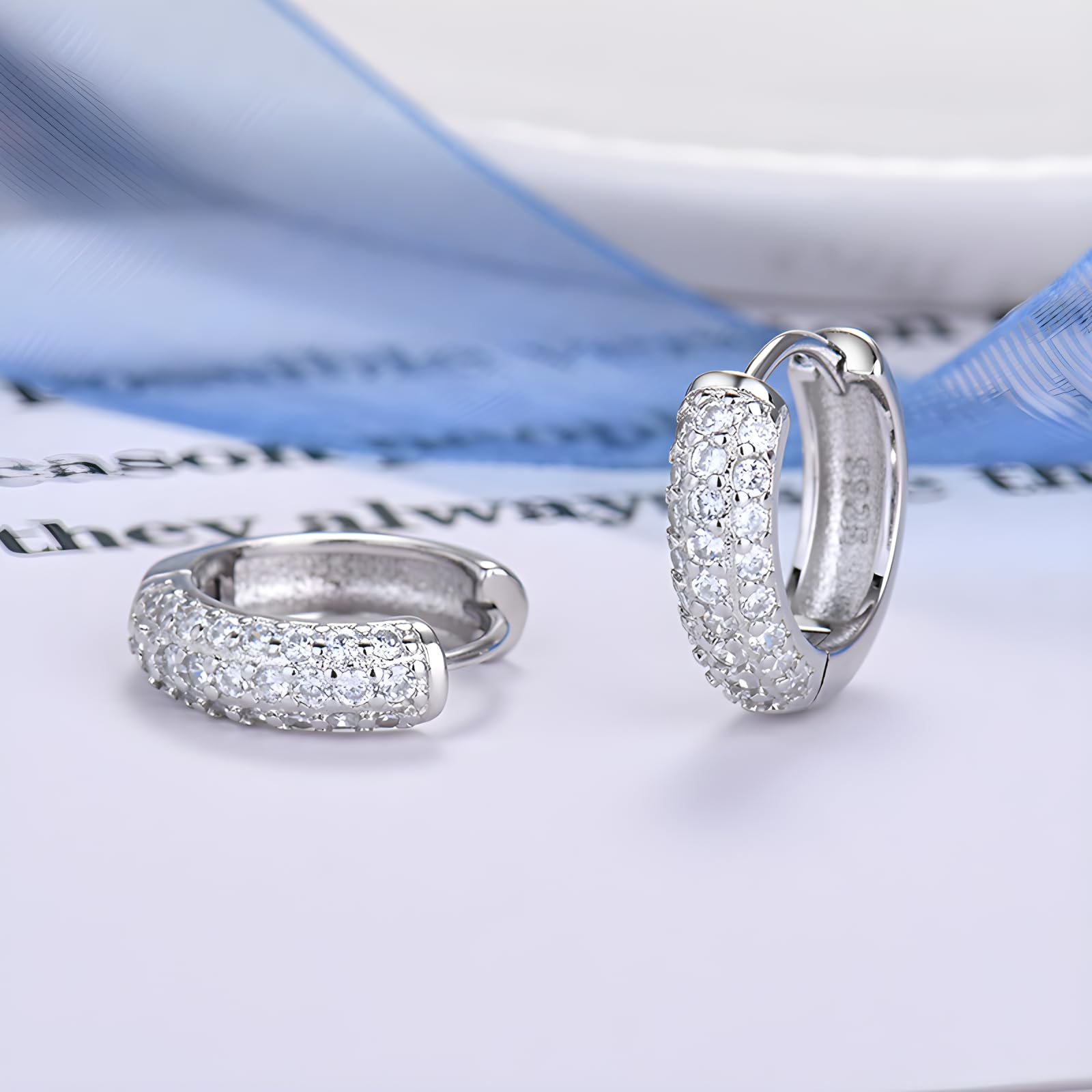 3 Paia Orecchini in Argento 925 Orecchini Cerchio Argento Orecchini da Donna Piccoli Orecchini a Cerchio Argento Huggie Cartilagine Cubic Zirconia Orecchini Argento per Donna Uomo