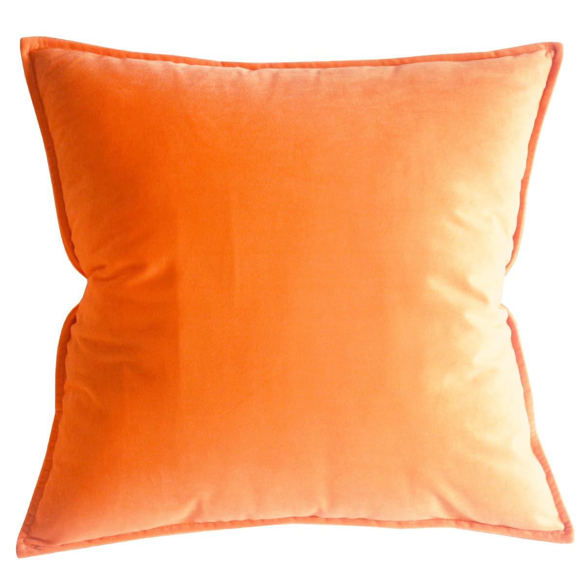 Lutanky Velvet Cushion Covers 60 x 60 cm Orange Large Throw Pillow Covers Soft Square Pillowcases for Sofa Couch Bedroom Accessories 24 x 24 Inch