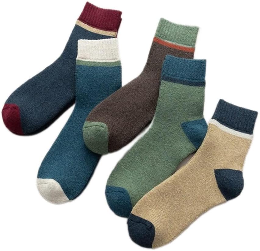 5 Pairs/Lot Men's Socks Winter Warm Thickened Autumn Breathable Business Male Long
