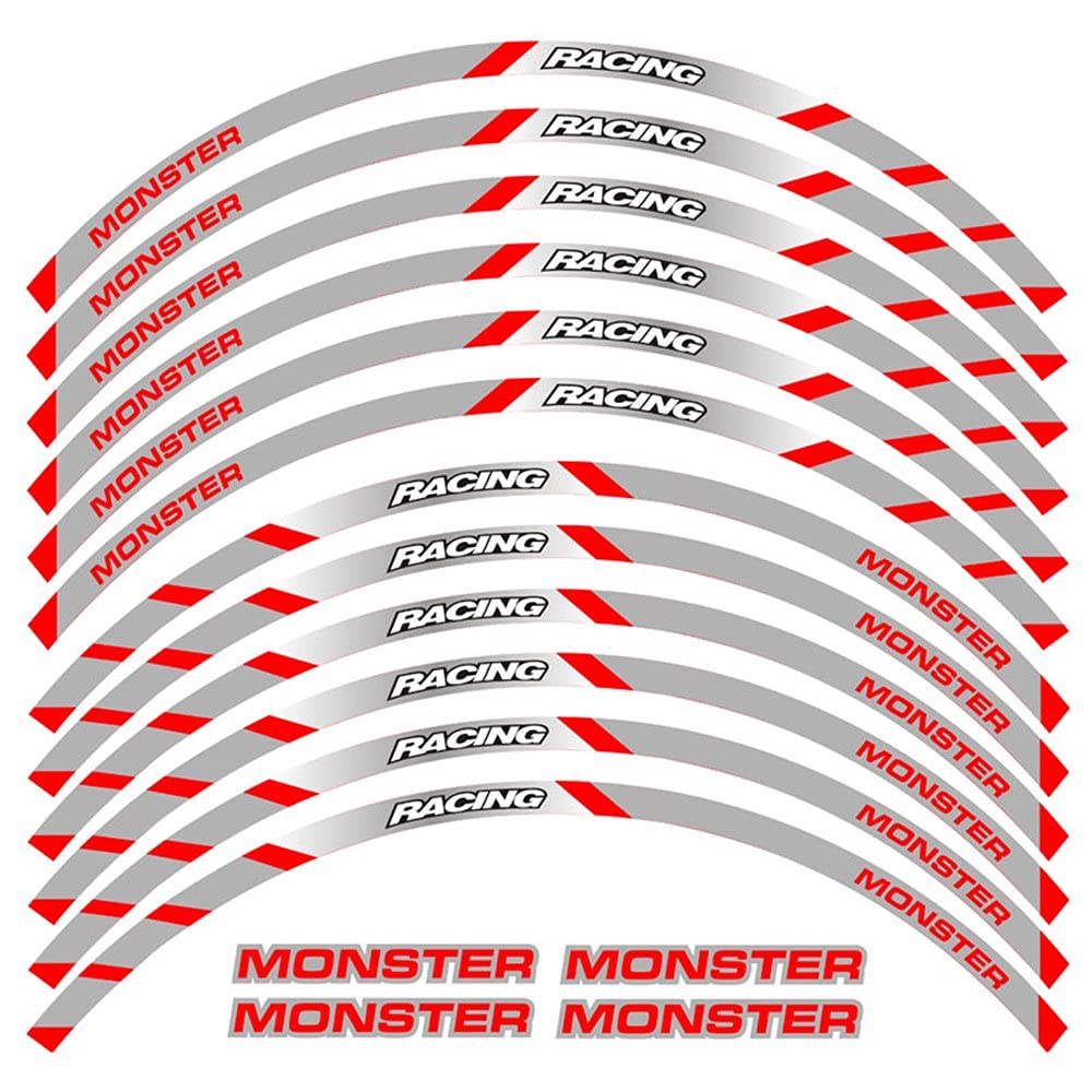 FGLFPXI 12 Pcs Motorcycle Wheel Sticker Stripe Reflective Rim for 1200SR 695 696 796 1100 1100S 797 821 795 S4R S6