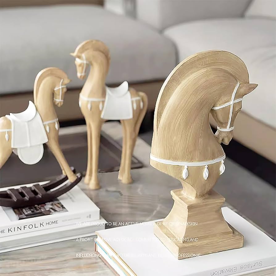 Amazon.co.jp: 馬 インテリア オブジェ 置物 おしゃれ 木 大きい