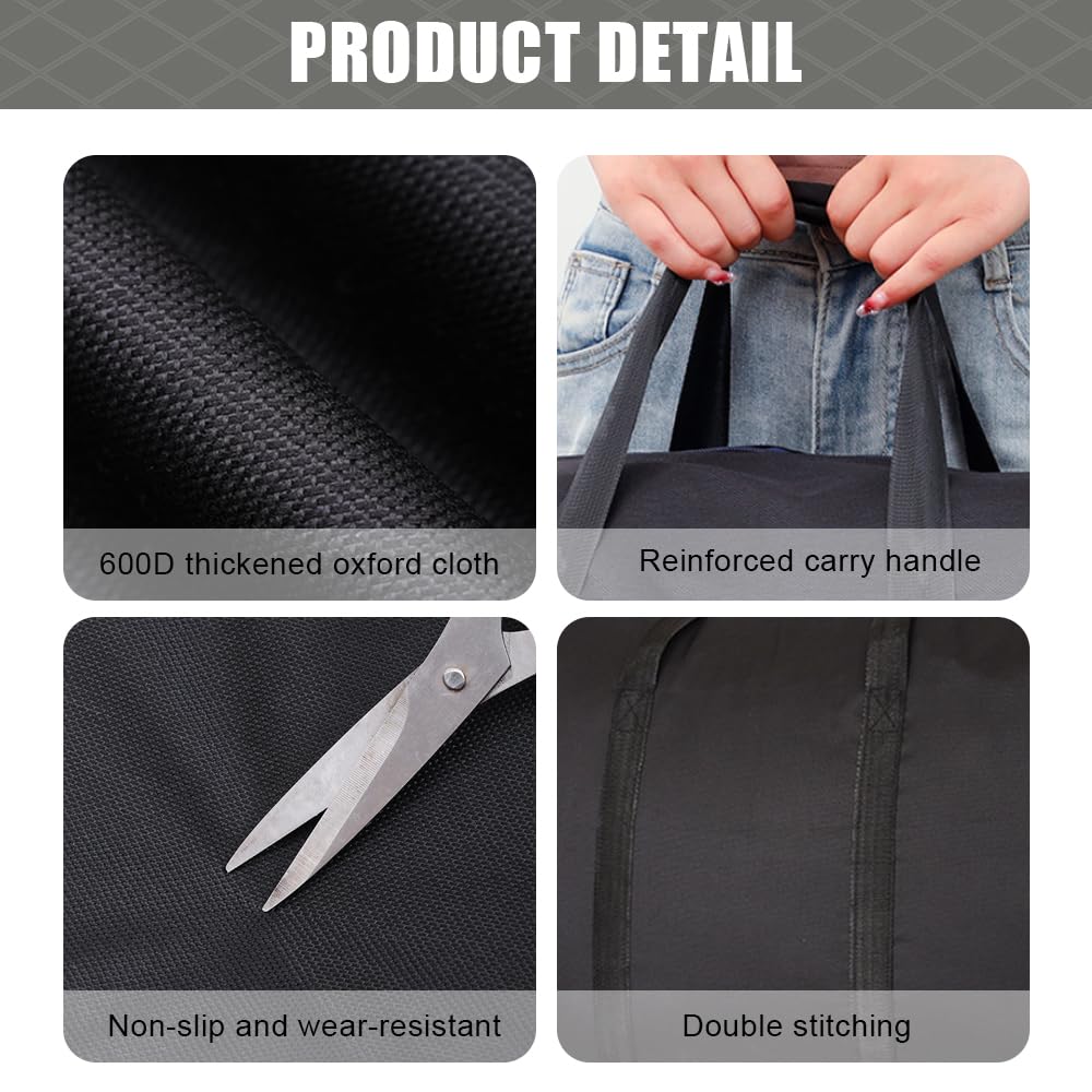 Bolsa de Almacenamiento Oxford 600d Negro Bolsa Transporte Bolsa Mudanza Bolsas de Almacenamiento Impermeable Bolsa de Viaje Bolsas Almacenamiento con Cremallera Bolsas Arbol de Navidad