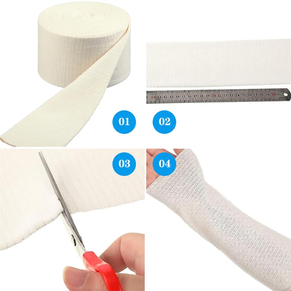 Elasticated Tubular Support Bandage Cotton Stockinette Tubing Size F Reusable Compression Sport Bandage Roll for Arm Leg Knee (3.9 Inch x 5.46 Yard) — Amazon image 4
