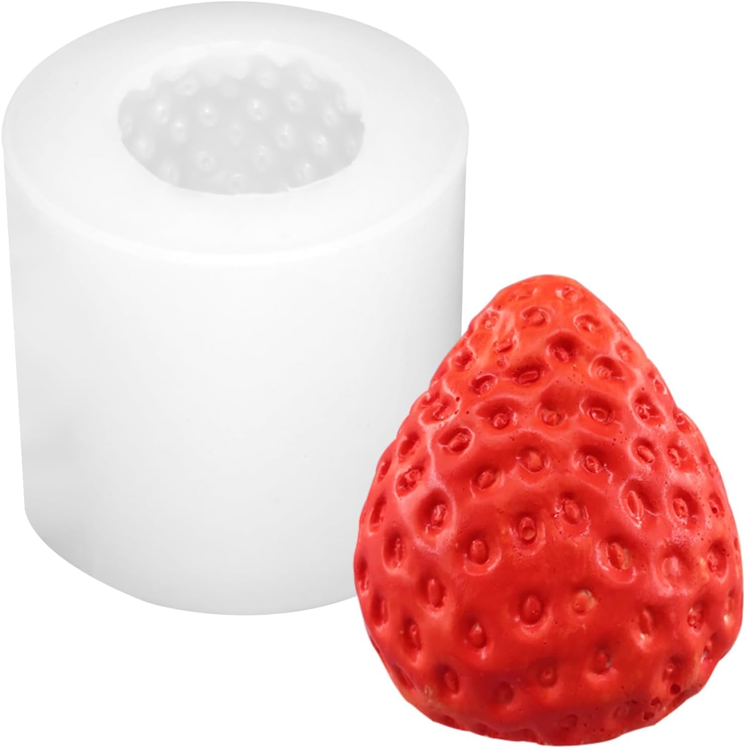 Big Strawberry Mould for Candle Making Silicone Molds 1 Cavity Berry Shape Fruit Wax Mold Soap Cake Chocolate Moulds Cupcake Dessert Decoration (9-61)-image-33