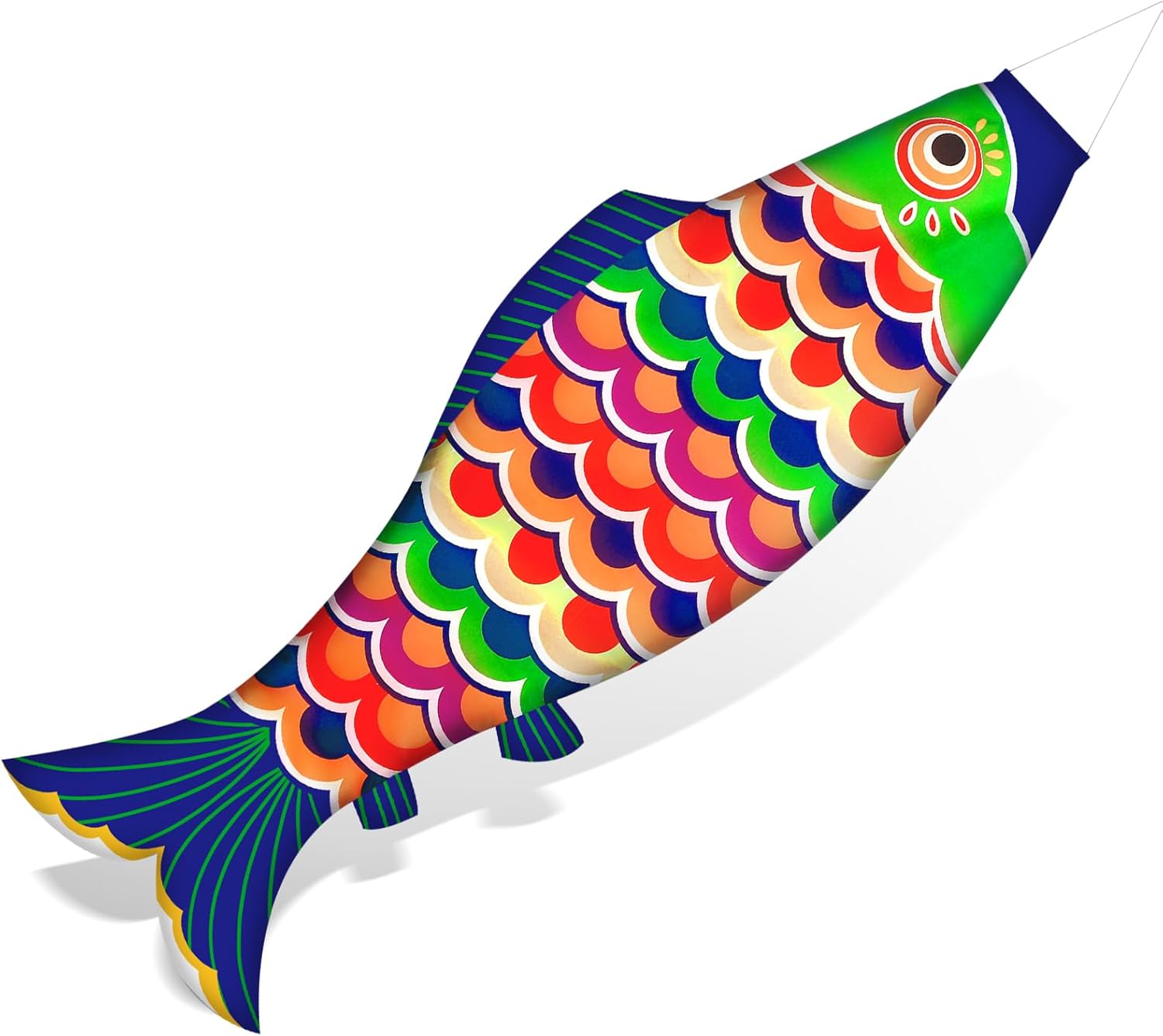 Remagr Fish Windsock Heavy Duty 39 Inch Koi Fish Kite Flag Wind Socks Japanese Carp Koinobori Wind Streamer Traditional Hanging Decoration for Outdoors Home Garden Yard(Colorful)