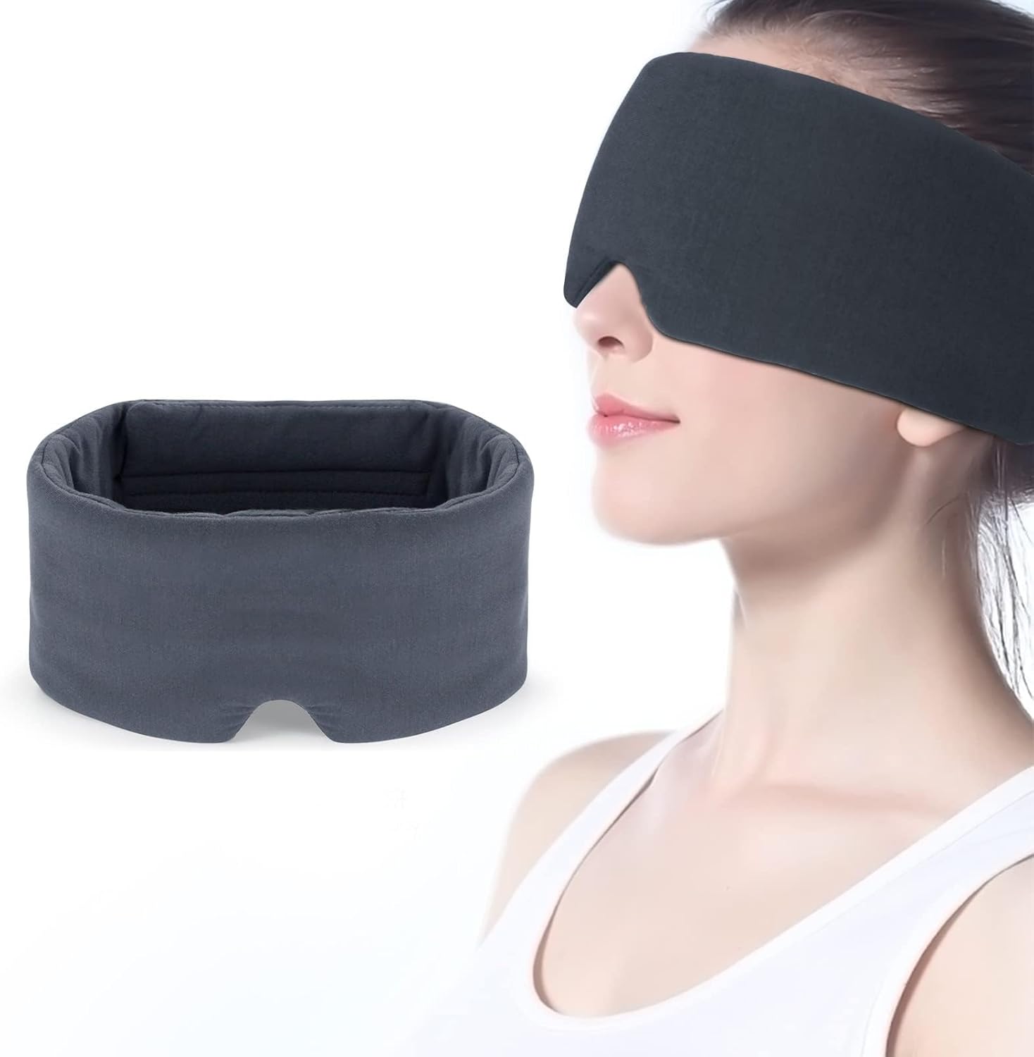 Mavogel Sleep Mask – Modal Material Eye Mask for Sleeping, Ultra Soft and Skin Friendly Full Eye Covers for Women/Men, Perfect Light Blocking Sleeping Mask for Travel Yoga Nap, Fully Adjustable Strap