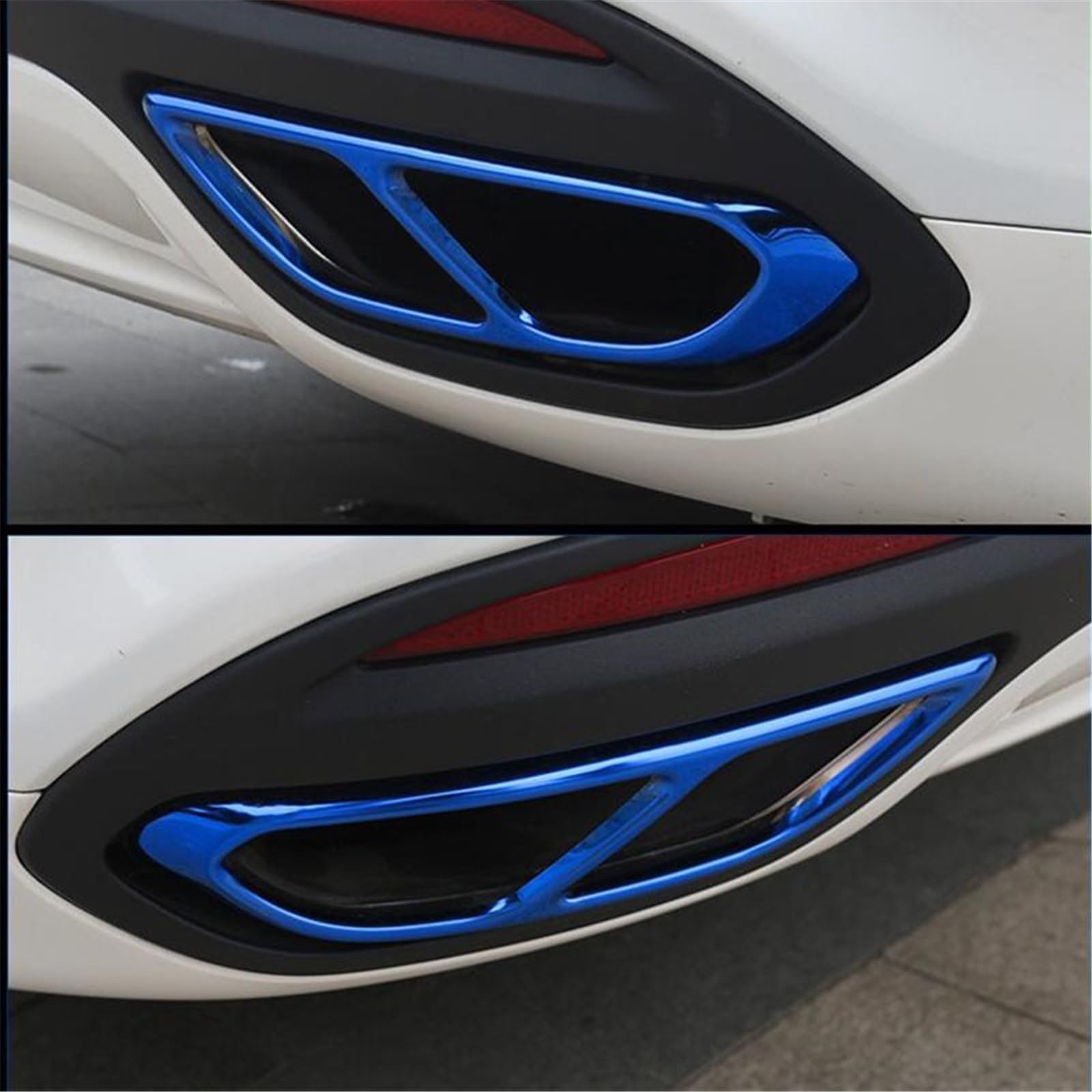 Naklejki Na Tylną Rurę Wydechową Z Podwójnym Tłumikiem, Osłony, Kompatybilne Z Fordem Mondeo Fusion Sedan 2013-2020, Akcesoria Dekoracyjne Do Samochodów(Blue)