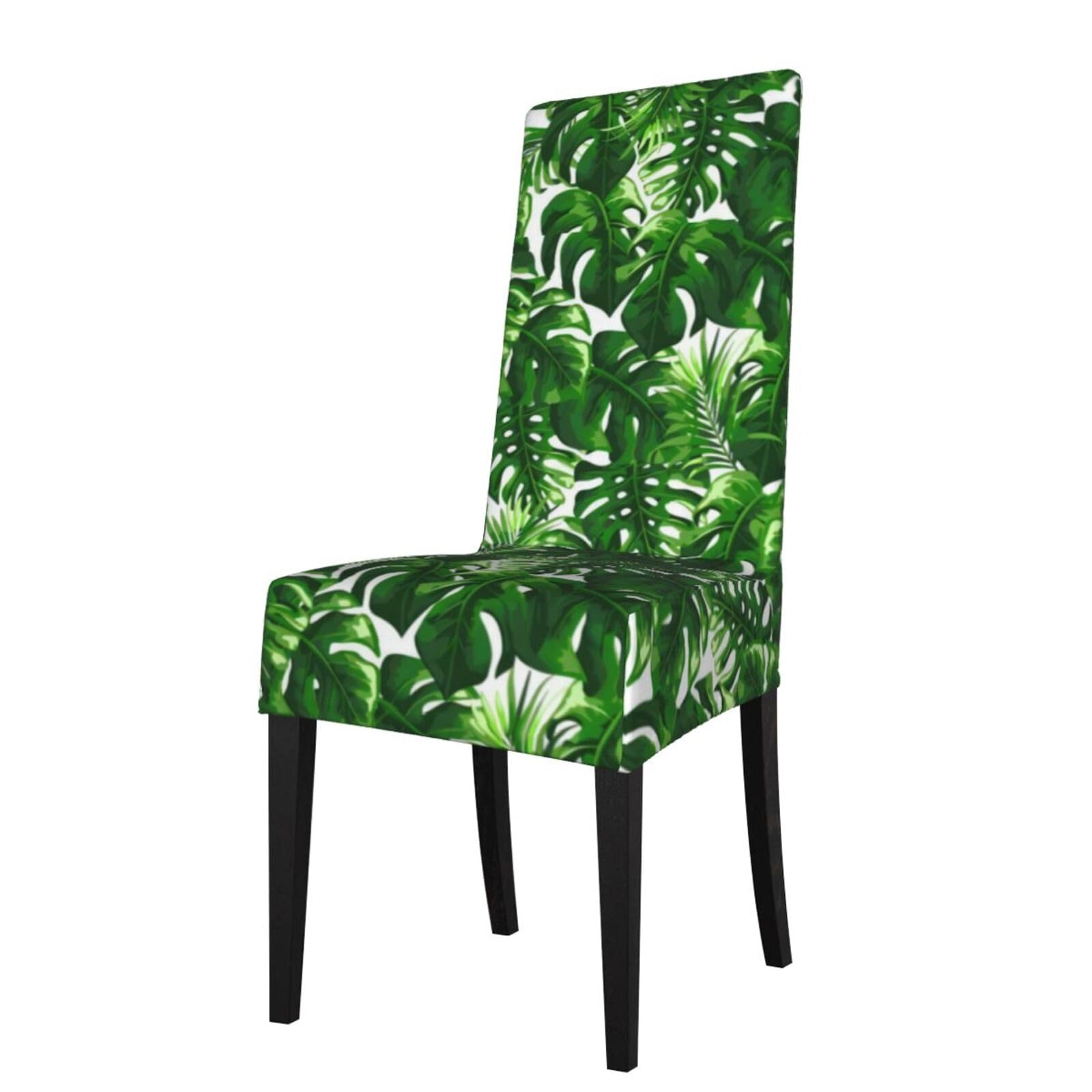 YYHWHJDE Monstera Deliciosa Banana Palm Prints Protection Cover for Dining Chair – Stretch Slipcovers for a Fresh, Refreshed Dining Room Look!