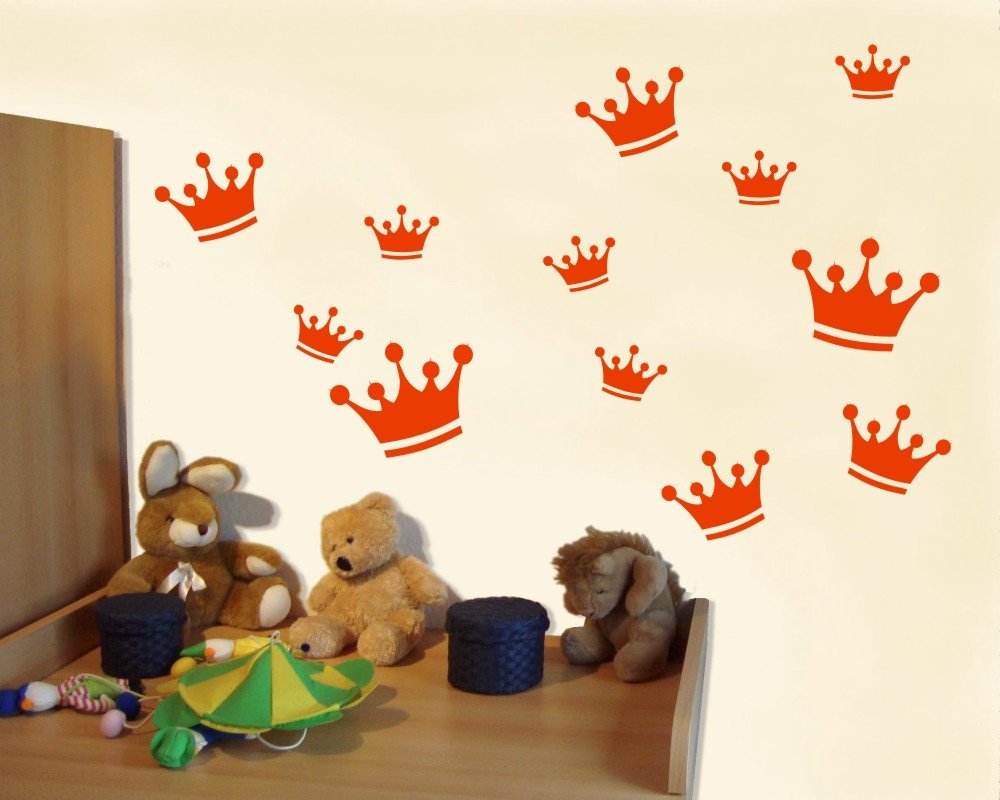 Samunshi® Wandtattoo Kronen Set Wandsticker 100 x 67cm goldmetalleffekt