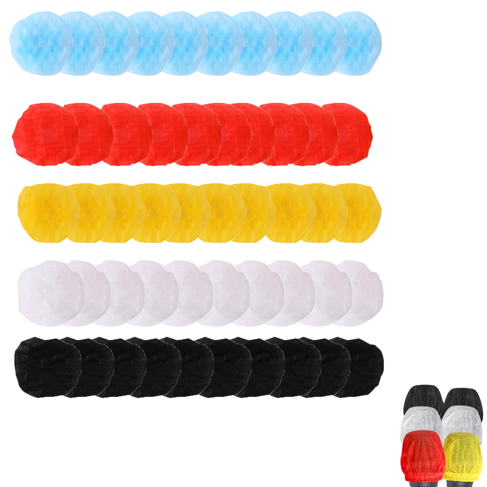 50 pièces couvertures de micro hygiéniques jetables non tissées antibactériennes pour la plupart des microphones portables, pour karaoké, concerts,(5 couleurs,10 de chaque couleur)