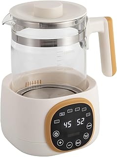 Calentador de botellas de 1,3 L, 600 W, calentador de agua para bebé, con ajuste de temperatura 72 h, función de memoria, para té, comida para bebés, café, avena, color blanco