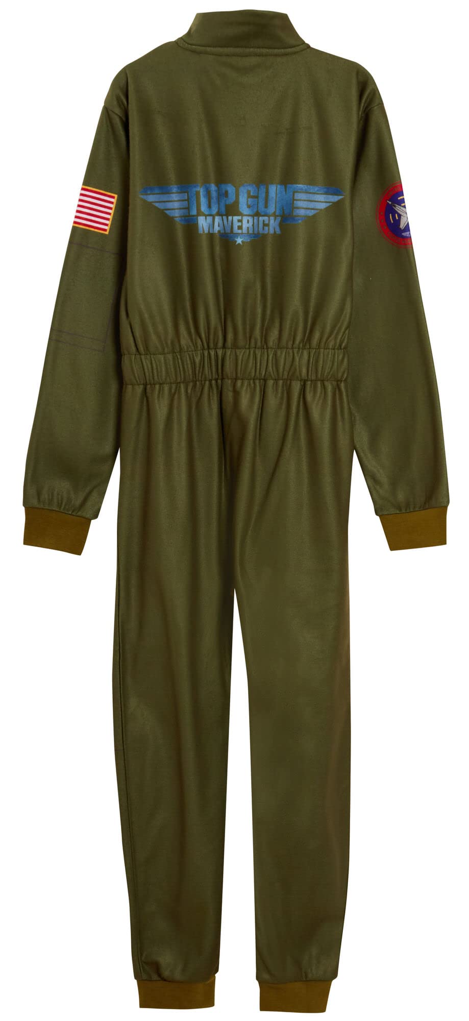 Top Gun Fleece Onesie Ufficiale Maverick Tom Cruise Volo Tuta per Ragazzi Costume Da Fighter Pilot Verde Tuta Dress-Up Pigiama Tuta Loungewear Pjs