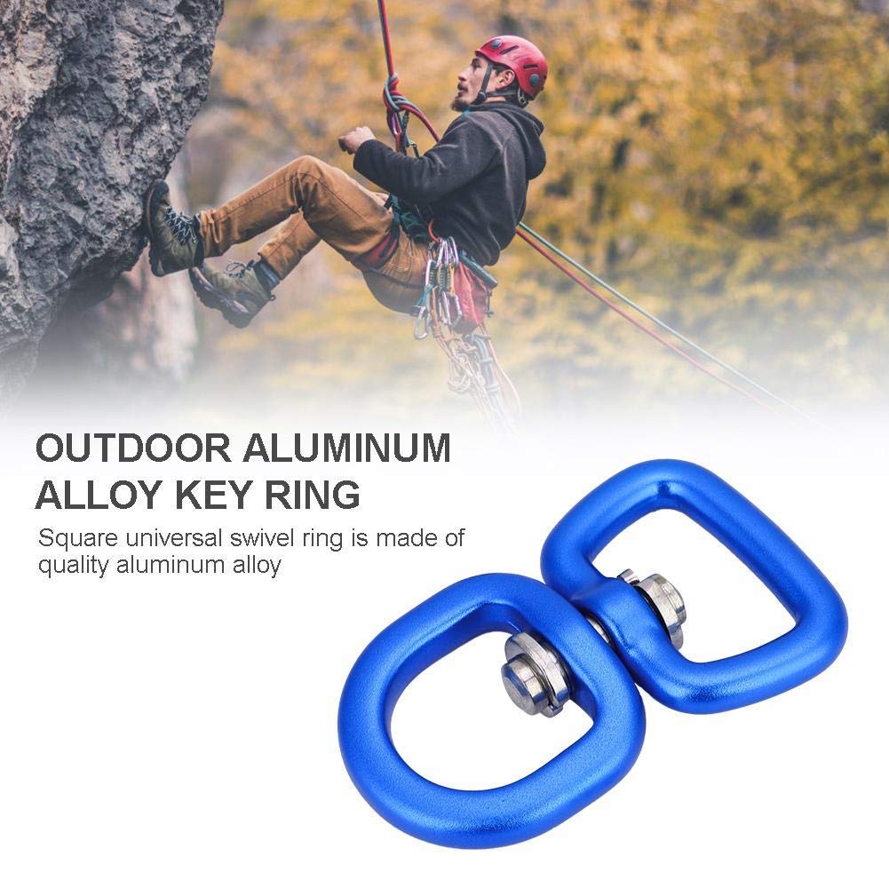 Anillo Giratorio 3 Colores Aleación de Aluminio Llavero Hebilla para Escalada en Roca Montañismo (Dark Blue)