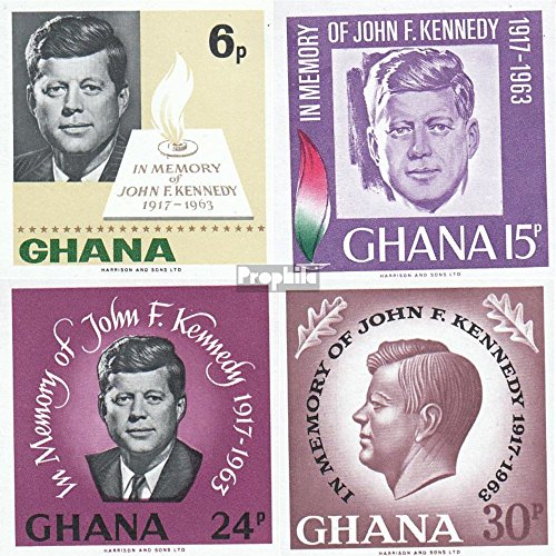 Prophila Collection Ghana Michel.-No..: 246B I-249B I (Completa Edizione) 1965 Kennedy (Francobolli per i Collezionisti) Celebrità / Film / Teatro