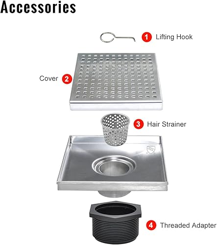 Vista 27 de SaniteModar Drenaje lineal de ducha de 24 pulgadas con inserto de azulejos 2 en 1, drenaje lineal de ducha cepillado de acero inoxidable 304