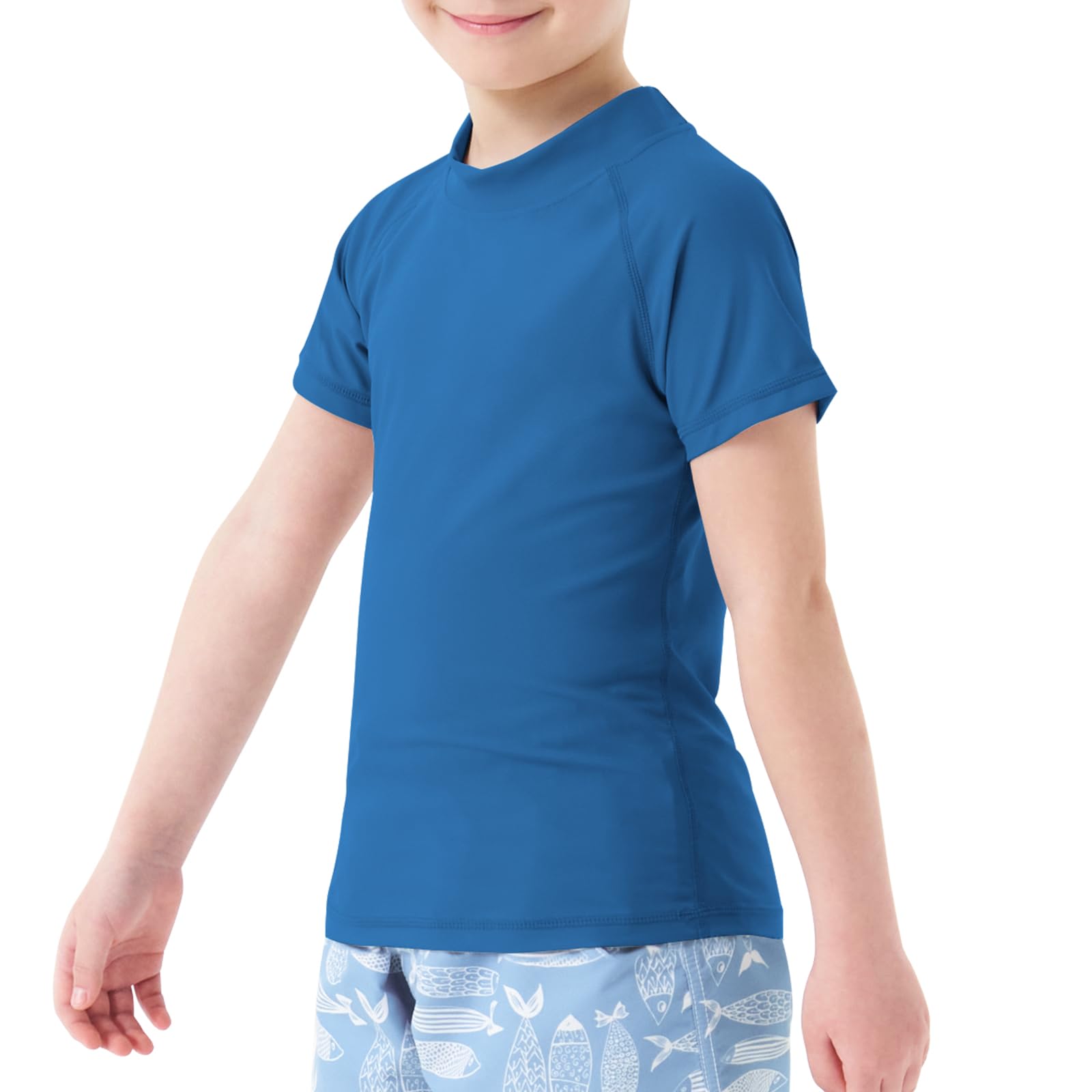 MEETWEE Jungen Schwimm Kurzarm/Langarm Shirt Kinder Schwimm UV Tshirt Kinder Badeshirt RashWeste Surfen Tshirt Schnelltrocknend Strand Shirt Wassersport Top