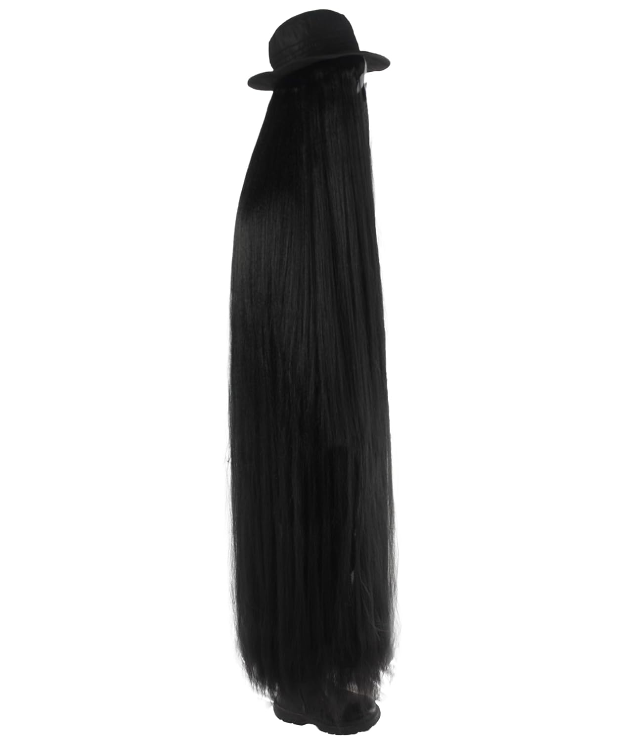 Unisex Dapper Creature 66-Inch Extra Long Styles Wig | Adult Playboy Wigs for Men and Women | Fictional Character Mysterious Hairy Costume Wig for Halloween Cosplay - Mixed Black white