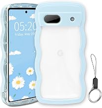 Google Pixel 8 Case Clear Wave Pixel 8 TPU Wavy Frame Wavy Google Pixel 8 Anti-Slip Phone Case Wave Design Hand-Fitting Korean Cute For Girls Transparent Case Cover Popular Drop Prevention Impact