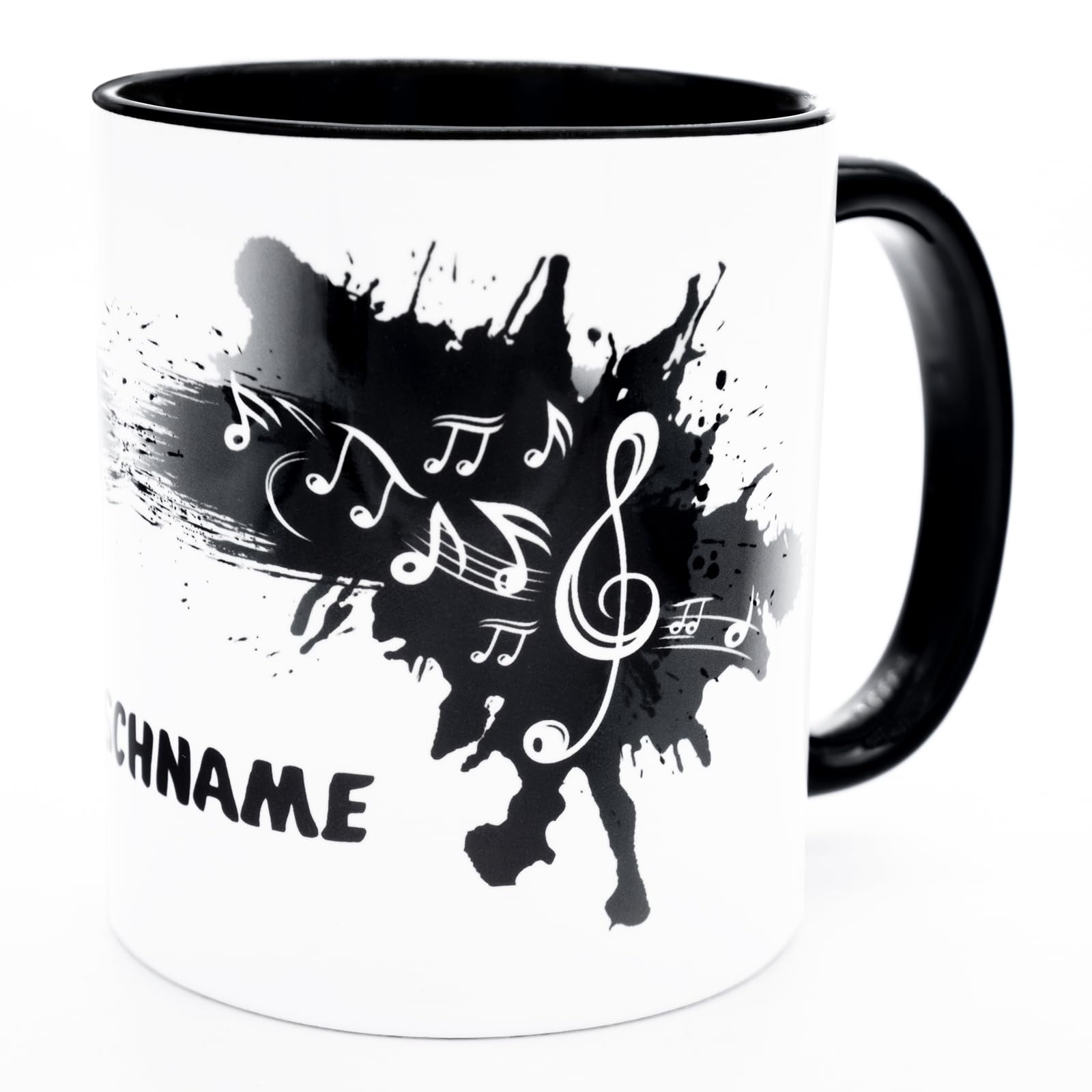 Keramik Kaffeetasse Mit Gitarren-Henkel – Personalisierte Tasse Mit Musiknoten, 280 Ml, Spülmaschinenfest & Mikrowellengeeignet